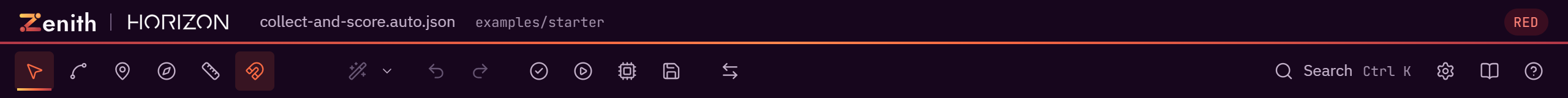 The title bar and toolbar